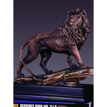 MARIAN IMPORTS Marian Imports F53143 11 x 11 in.Treasure of Nature Howling Bronze Lion Statue 53143